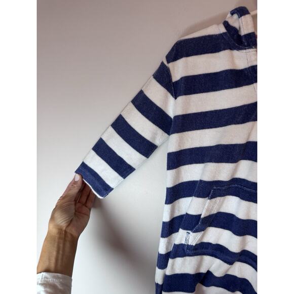 Garnett Hill Kids Blue White Stripe Terry Cloth Swim Cover Up Sz XS (2-3) NEW - Picture 5 of 8
